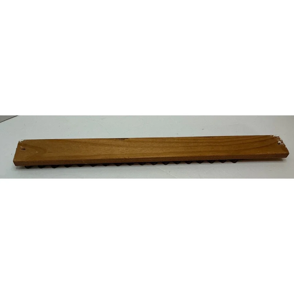 Vintage Tie Rack Belt Organizer Wood Brass Wall‎ Mount 18 Inch Mid Century